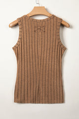Camel Slim Ribbed Mineral Wash Tank Top