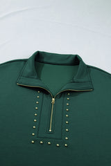 Evergreen Plus Size Glow Studded Zip up T Shirt Dress with Pockets