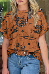 Chestnut Summer Desert Sand Print Short Sleeve Tee