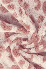 Pink Leopard Print Plush Bath Towel
