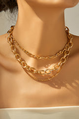 Gold 3pcs Chunky Chain Necklace Set