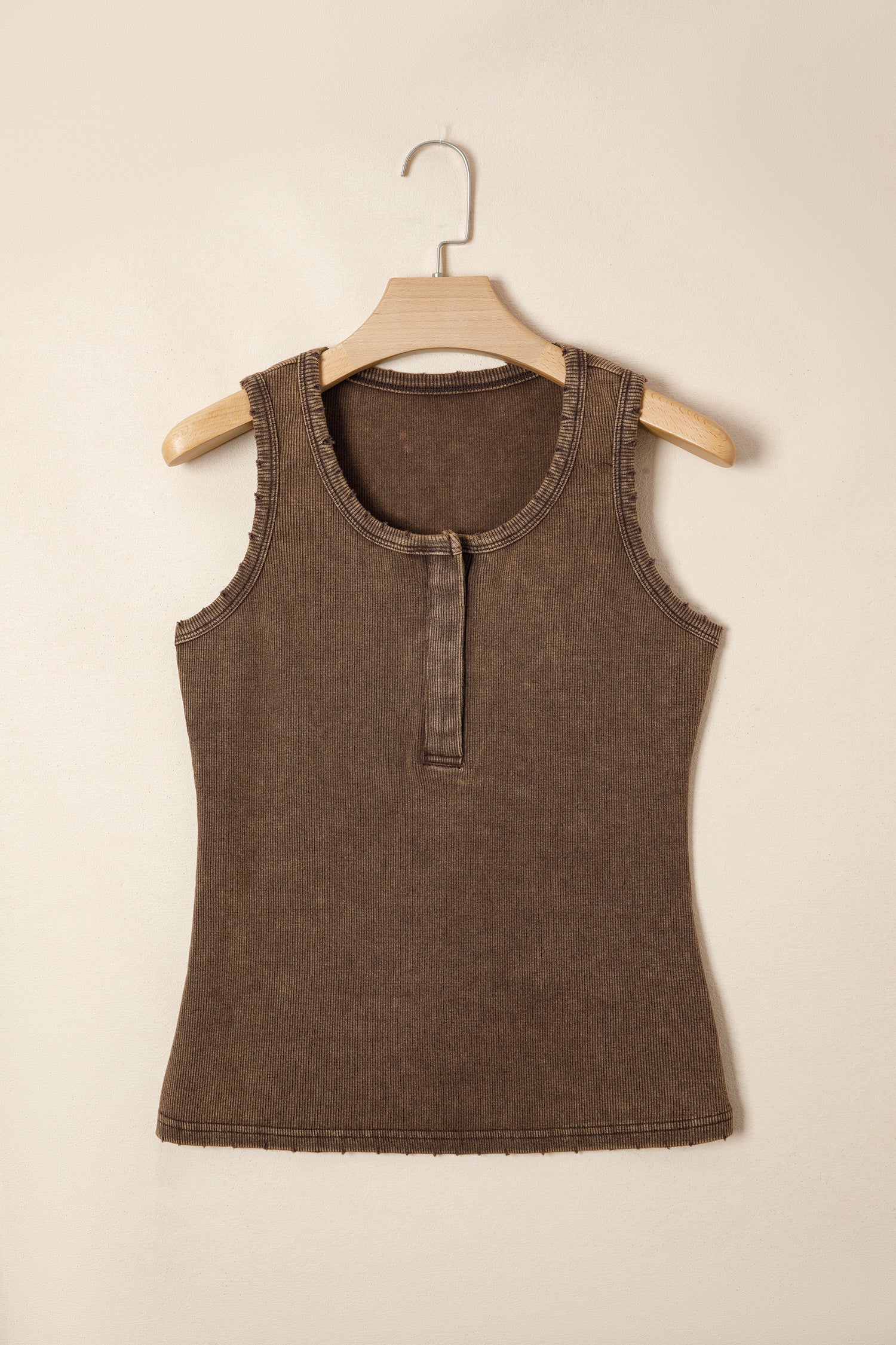 Bright Green Vintage Distressed Ribbed Mineral Wash Tank Top