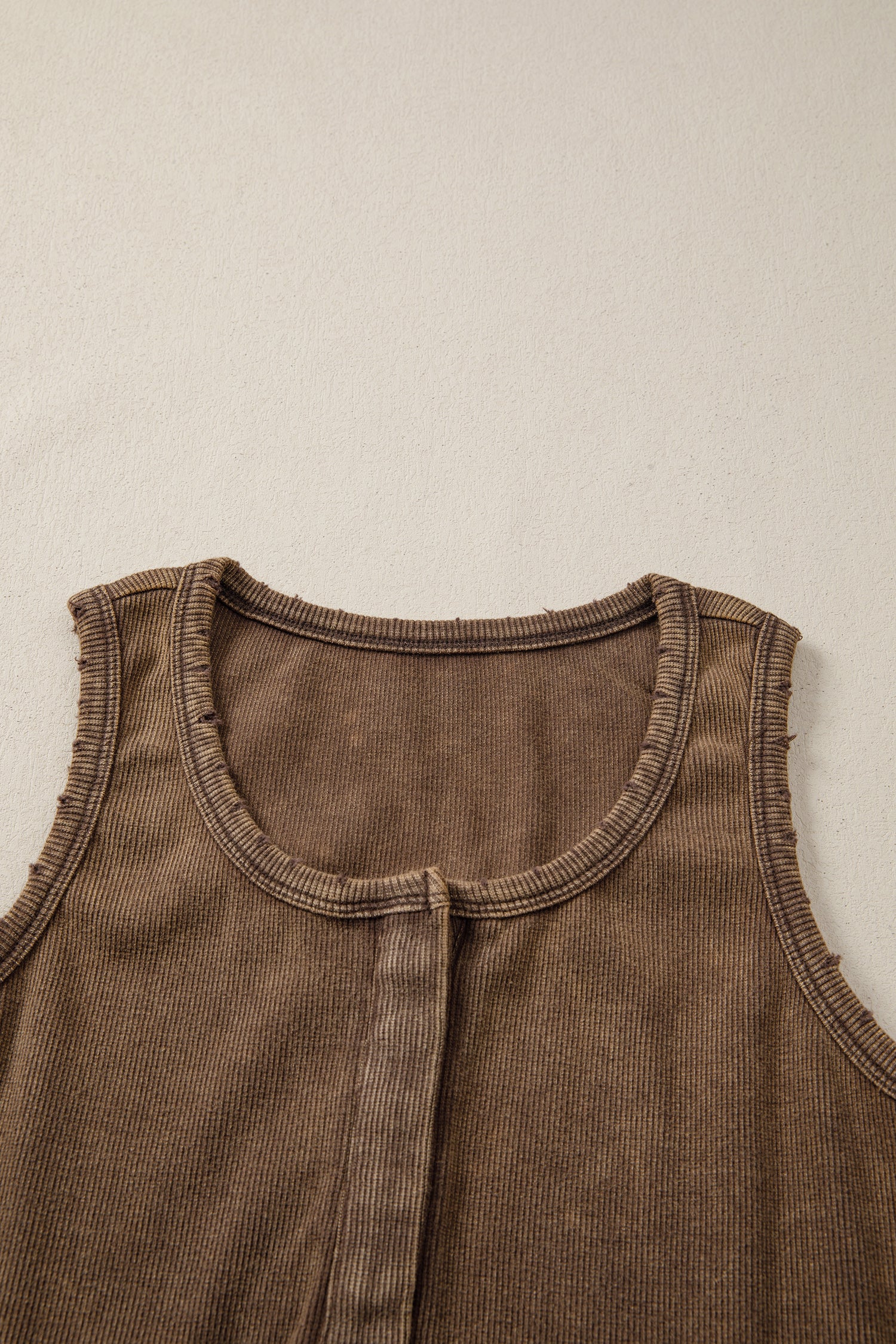 Bright Green Vintage Distressed Ribbed Mineral Wash Tank Top