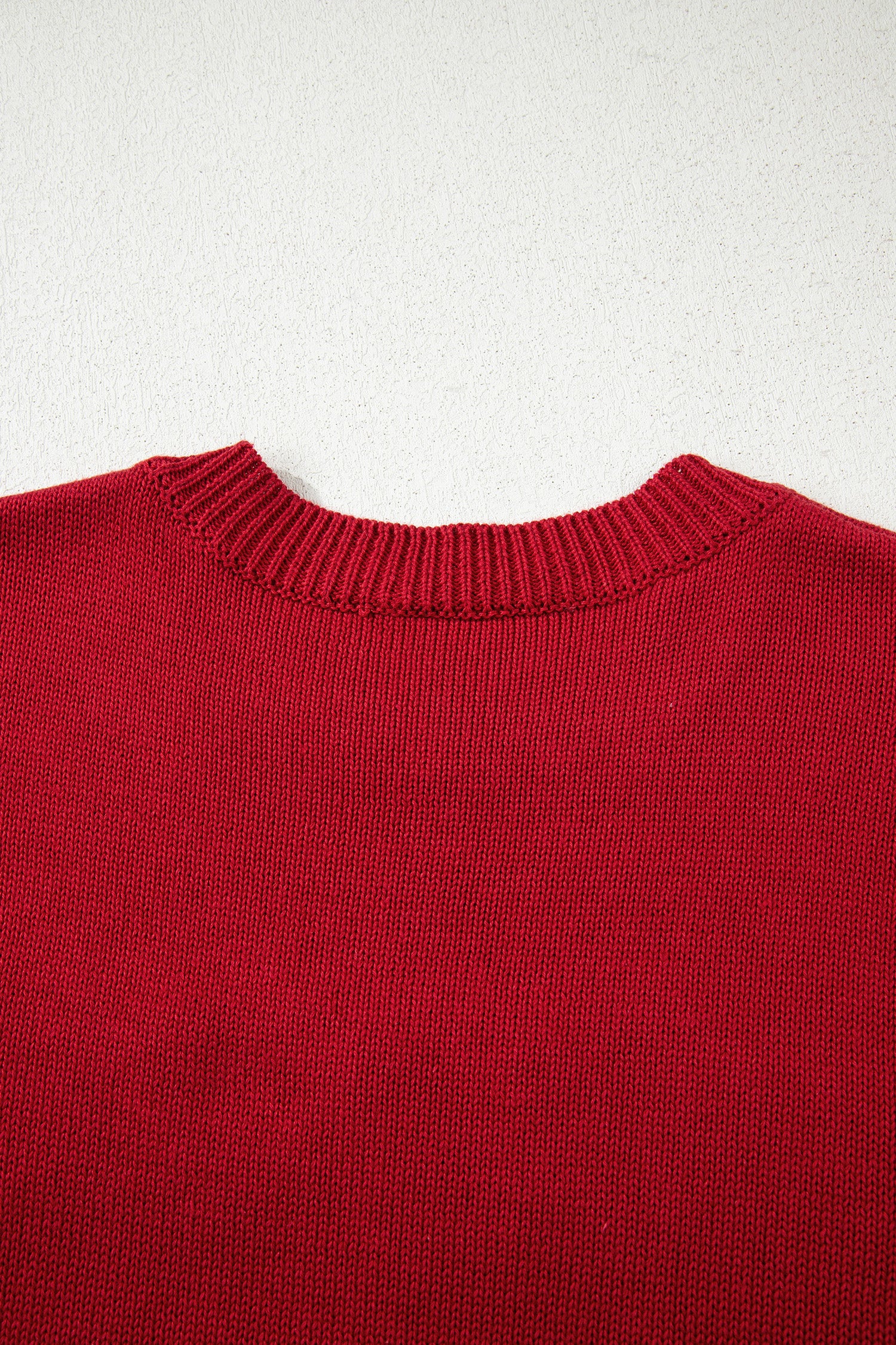 Racing Red Merry Colorful Dot Detail Christmas Dolman Sweater