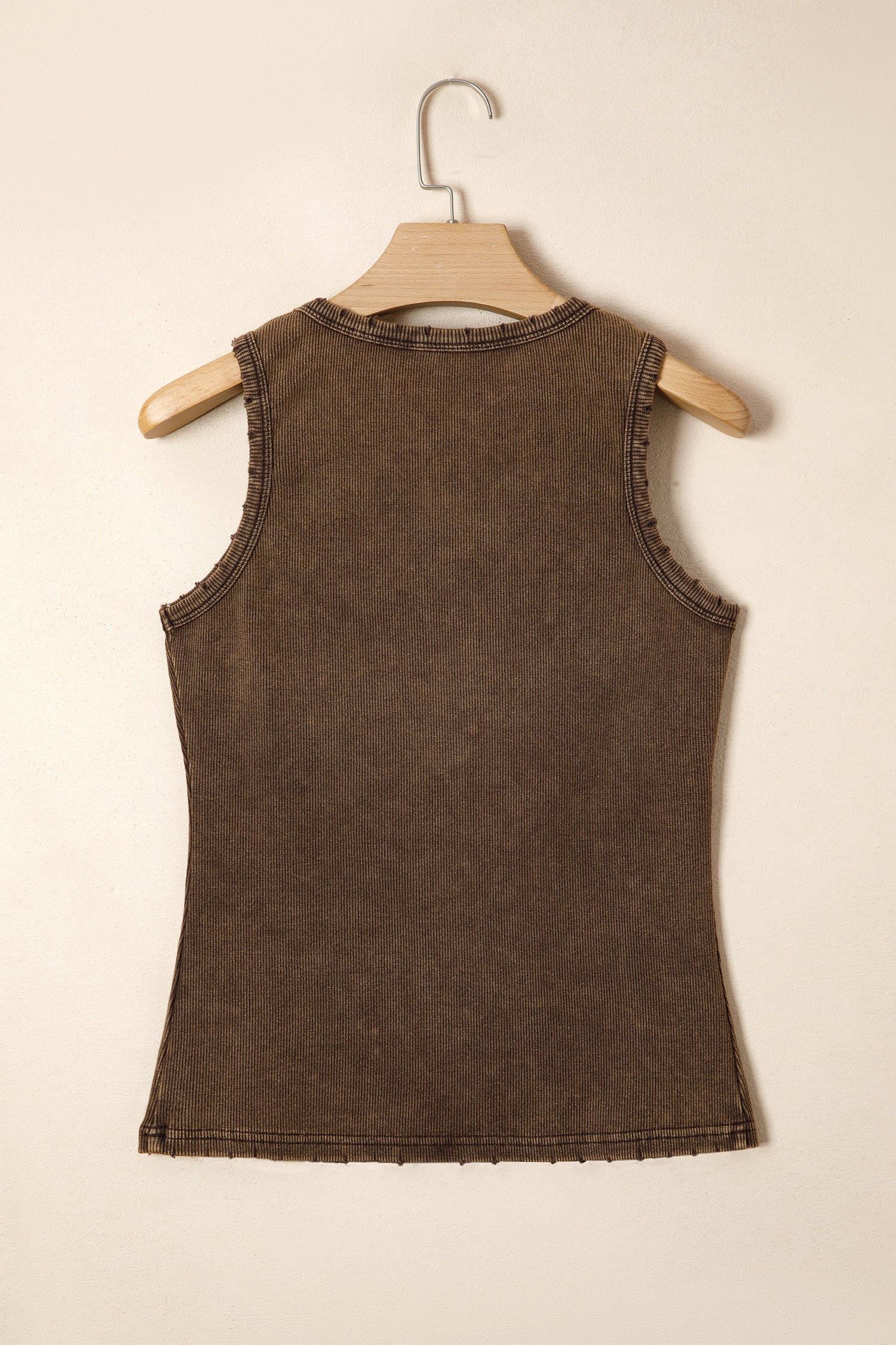 Bright Green Vintage Distressed Ribbed Mineral Wash Tank Top
