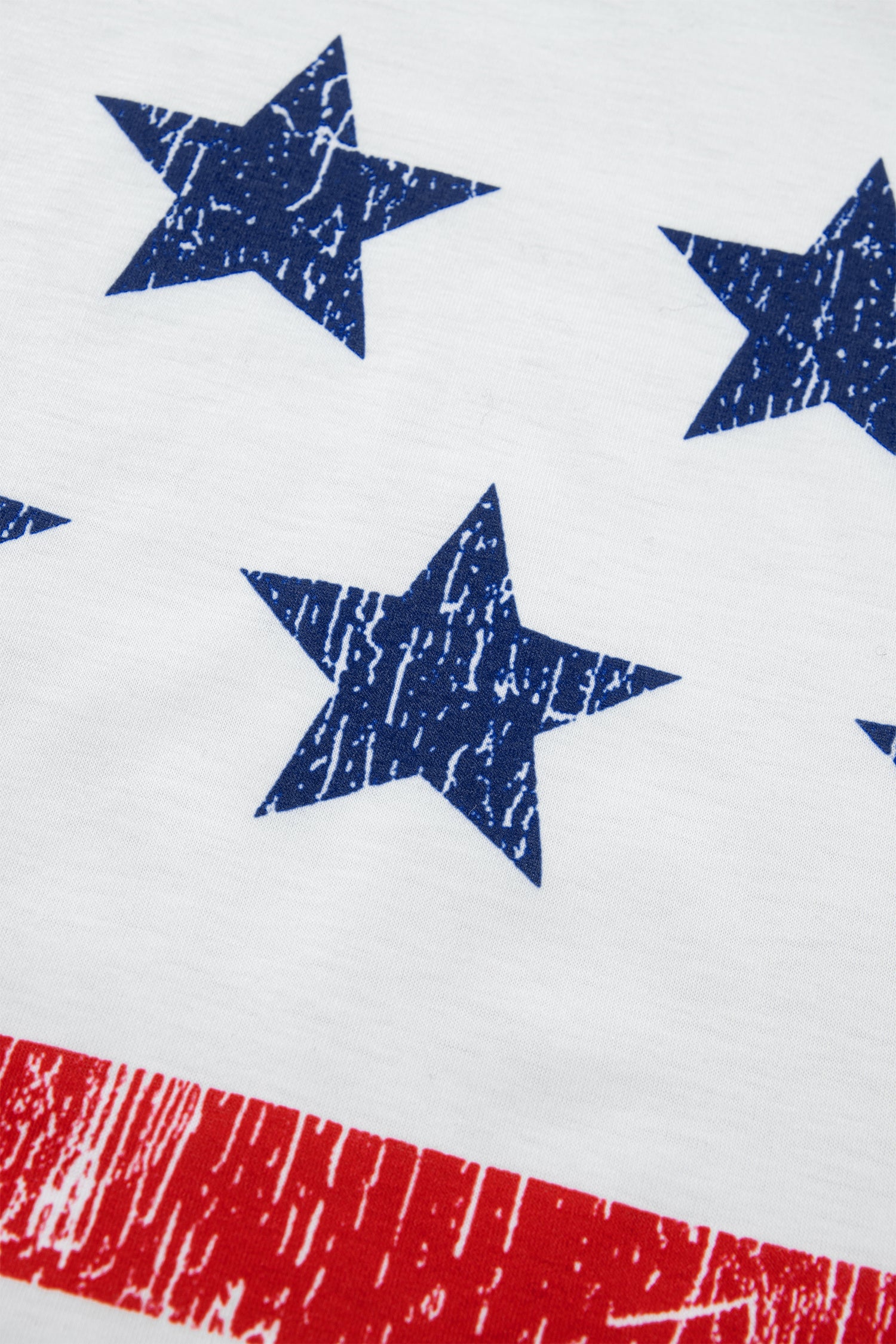 White Vintage Stars and Stripes Printed Casual Tank Top
