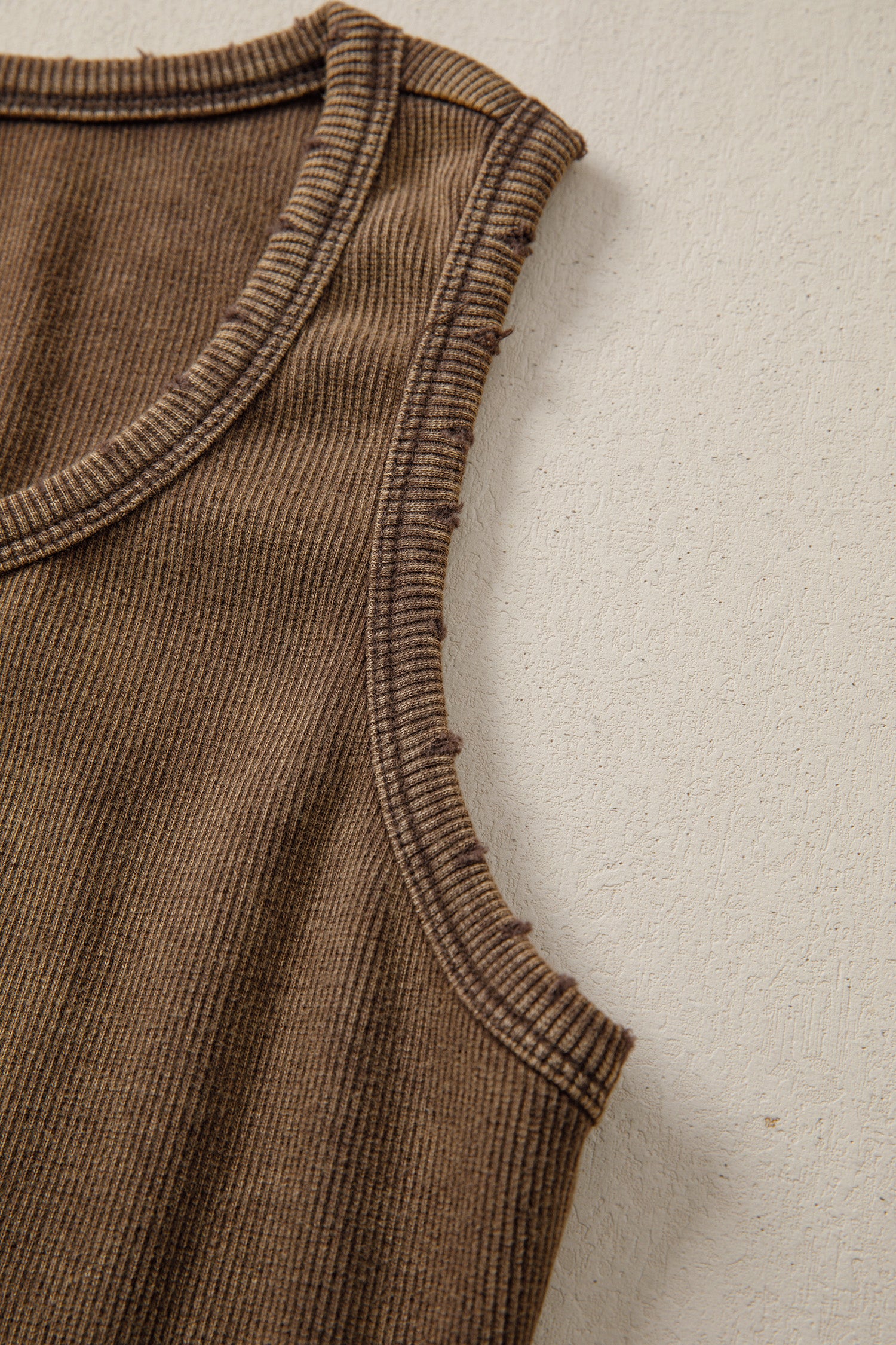 Bright Green Vintage Distressed Ribbed Mineral Wash Tank Top