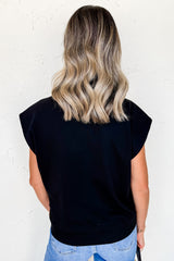 Black Casual Solid Short Sleeve Top with Metal Button Details Key Features